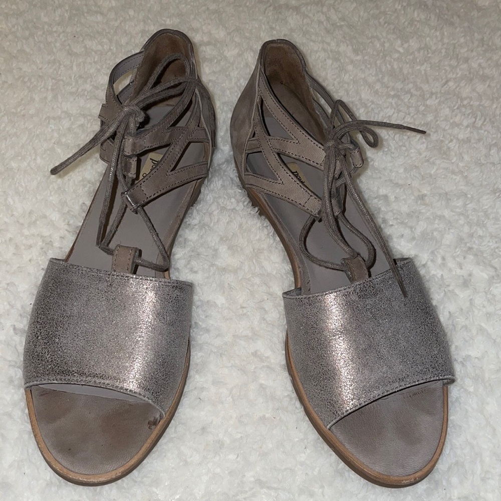 Paul green sz 5.5 Morea lace up sandal smoke/truffle leather bohemian designer